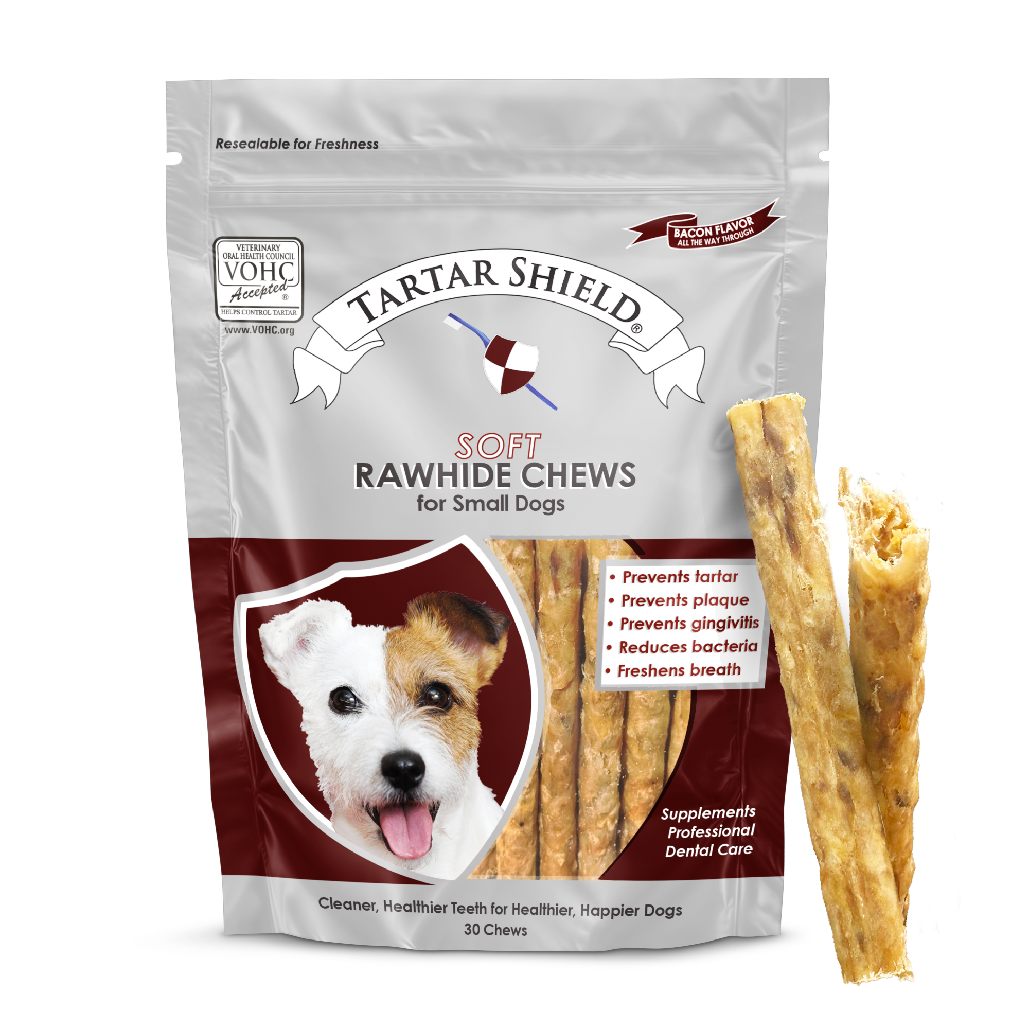 Soft Rawhide Chews for Small Dogs (30 count)