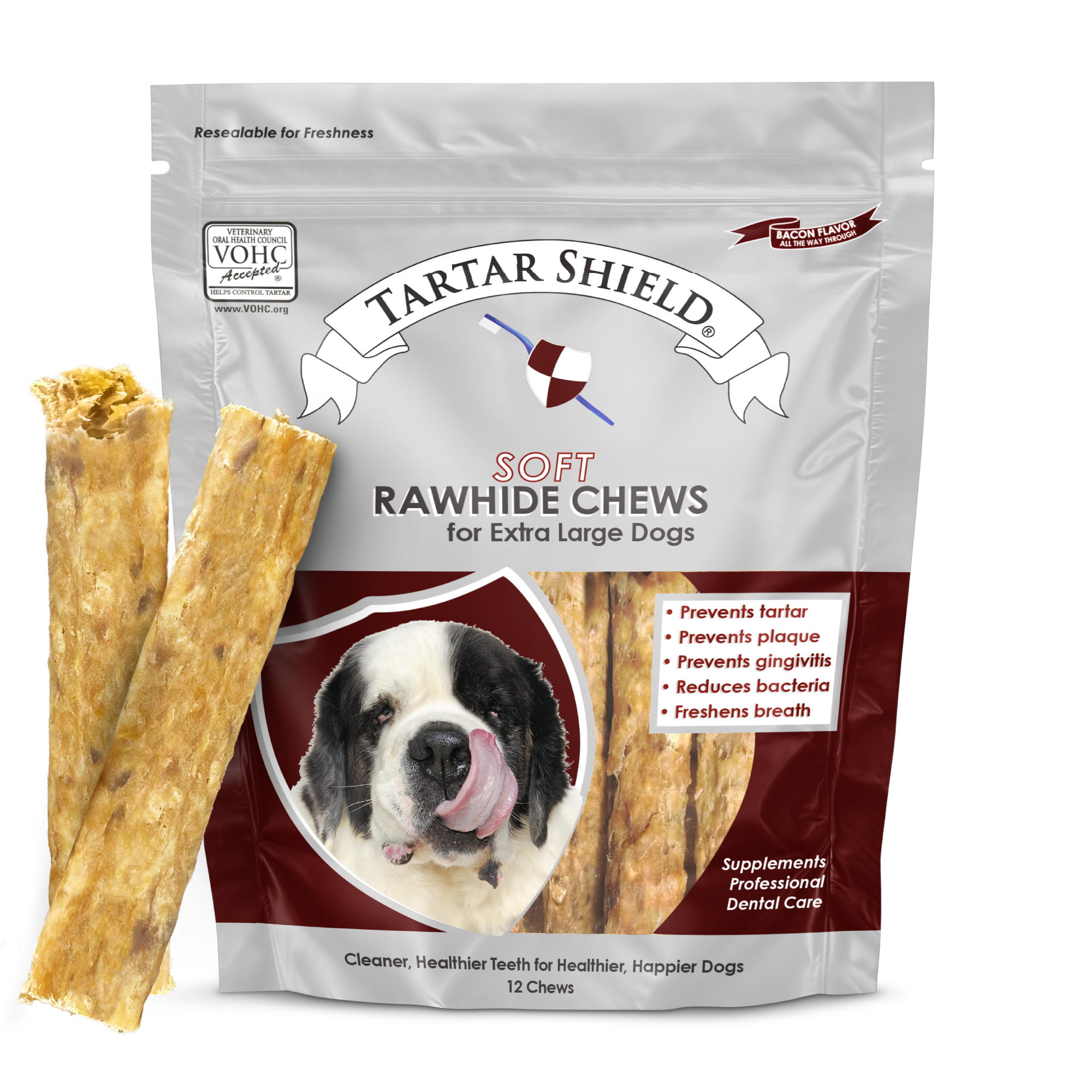 Soft Rawhide Chews for Extra Large Dogs (12 count)