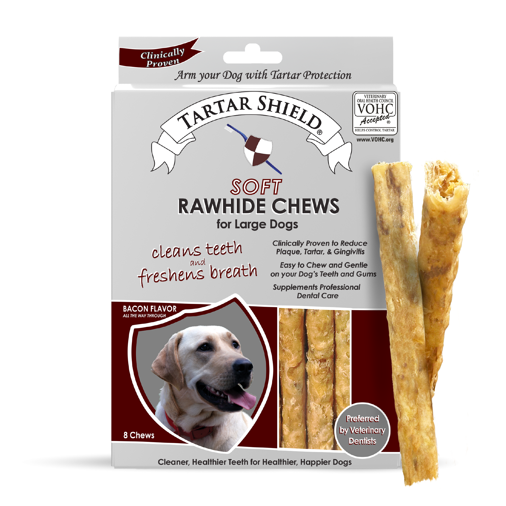 Soft Rawhide Chews for Large Dogs (8 count)